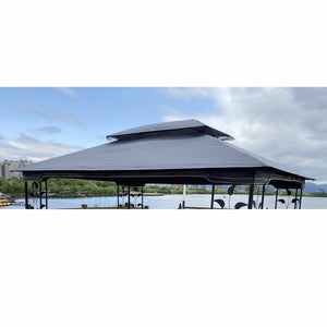 English Elm 13x10 Ft Double Roof Gazebo Replacement Canopy Uv Resistant Polyester Outdoor Cover W41941992