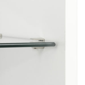 English Elm Side white cabinet with aluminum LED strip lamps, 40x29x170cm tall storage, melamine finish, modern design W33140089