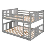 Hearth and Haven Full over Full Bunk Bed with Ladder, Grey