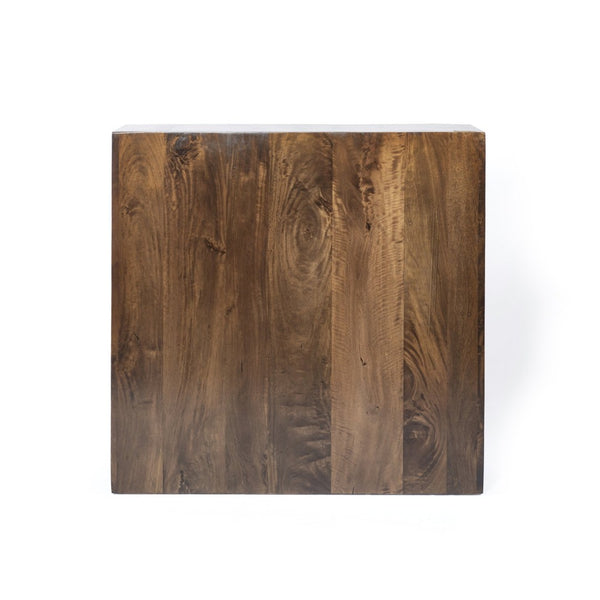English Elm Low Profile Solid Wood Square Coffee Table for Modern Living Rooms and Sectional Sofas B02441956