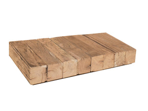 English Elm Ultramodern Solid Wood Coffee Table Handcrafted Low Profile for Minimalist Living B02441960