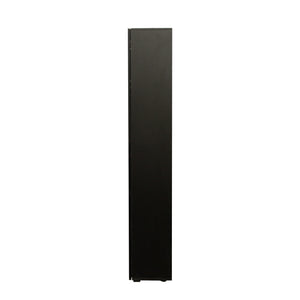 English Elm Black Side Cabinet with Aluminum LED Strip Lamps, Tall 170cm Storage Unit, Melamine Finish, Modern Design W33140088