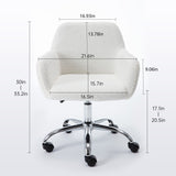 Hearth and Haven Faux Fur Swivel Chair Height Adjustable, White W21228454