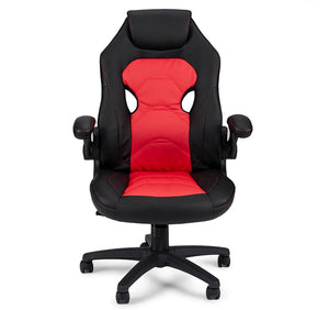 English Elm Office Gaming Chair with Breathable Back, Ergonomic Armrests and Adjustable Height for Comfort Black+Red 13.4 L x 28 W x 24 H HS00F1691-ID-AHD
