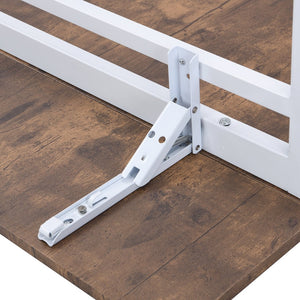 English Elm TOPMAX Counter Height Drop Leaf Dining Set for 4 — Rustic Brown MDF Top with White Iron Frame, Space-Saving Comfort WF290233AAK