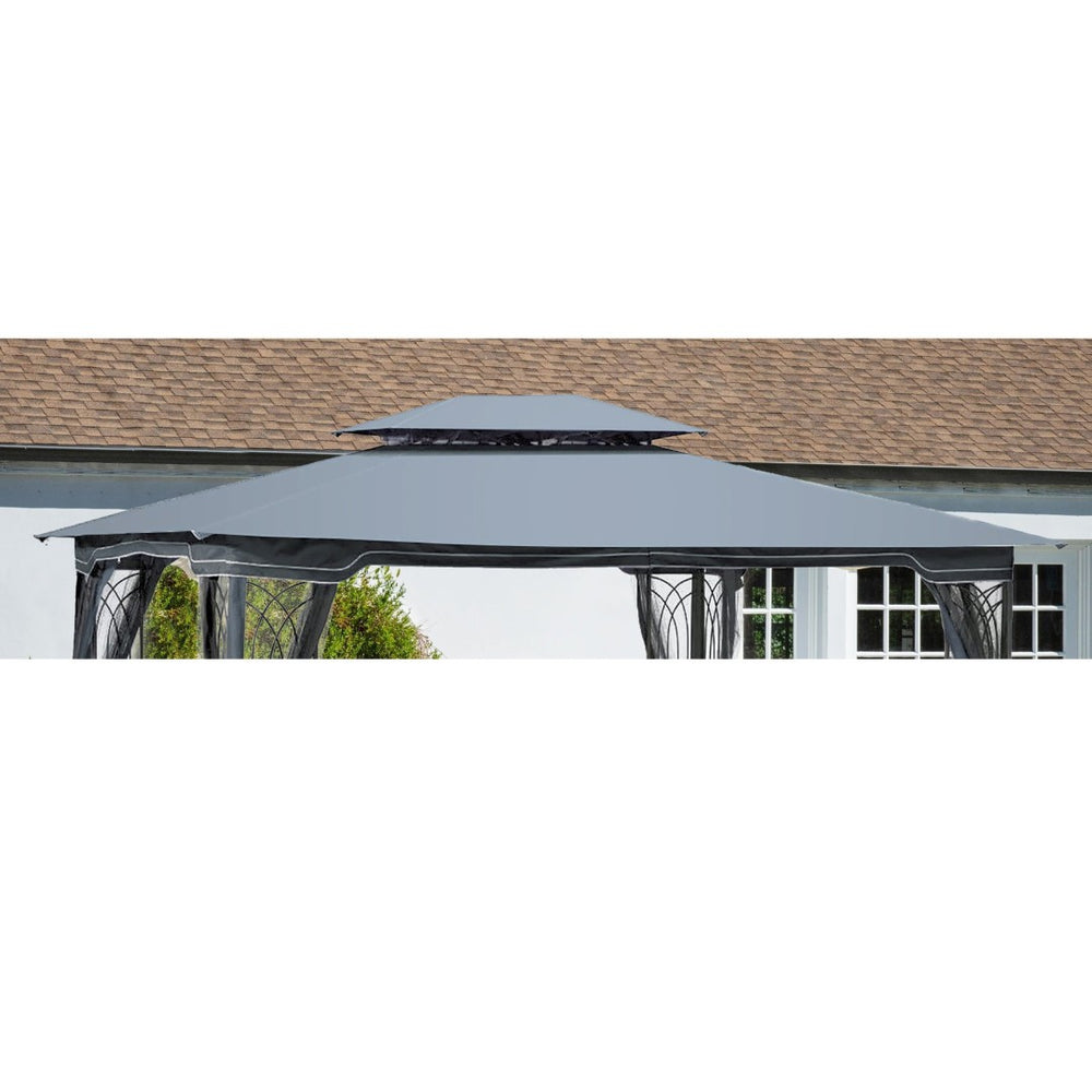 English Elm 13x10 Ft Double Roof Gazebo Replacement Canopy Uv Resistant Polyester Outdoor Cover W41941992