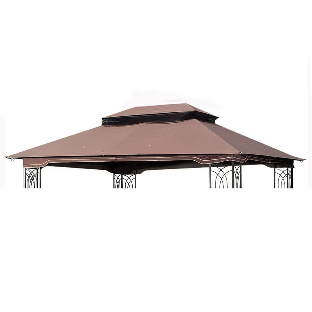 English Elm 13x10 Ft Double Roof Gazebo Replacement Canopy Uv Resistant Polyester Outdoor Cover W41941991