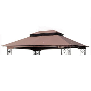 English Elm 13x10 Ft Double Roof Gazebo Replacement Canopy Uv Resistant Polyester Outdoor Cover W41941991