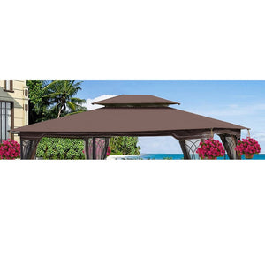 English Elm 13x10 Ft Double Roof Gazebo Replacement Canopy Uv Resistant Polyester Outdoor Cover W41941991