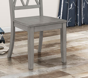 English Elm Casual Pine Veneer Side Chairs Set of 2 in Gray-Transitional Double-X Back, White Accent Dining(Room) B01143557