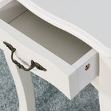 Hearth and Haven Floor-standing Storage Table with 1 Drawer and 4 Curved Legs, White W40940757