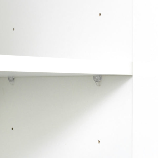 English Elm High Space-Saving Cabinet With 2 Doors, 3 Partitions For Organized Storage In Modern White Finish W331S00080