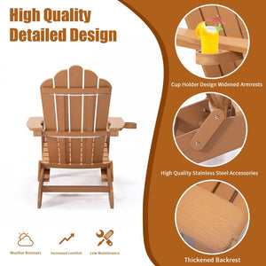 English Elm Tale Oversized Poly Lumber Adirondack Chair with Pullout Ottoman and Cup Holder W100243597