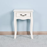 Hearth and Haven Floor-standing Storage Table with 1 Drawer and 4 Curved Legs, White W40940757