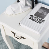 Hearth and Haven Floor-standing Storage Table with 1 Drawer and 4 Curved Legs, White W40940757