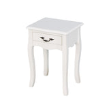 Hearth and Haven White Living Room Floor-Standing Storage Table with a Drawer, 4 Curved Legs W40940757