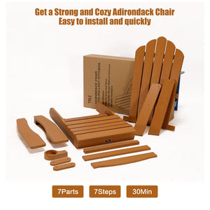 English Elm Tale Oversized Poly Lumber Adirondack Chair with Pullout Ottoman and Cup Holder W100243597