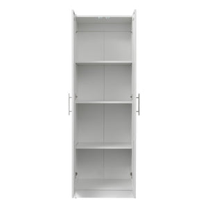 English Elm High Space-Saving Cabinet With 2 Doors, 3 Partitions For Organized Storage In Modern White Finish W331S00080