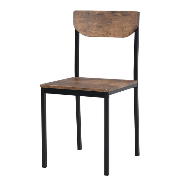 English Elm TOPMAX Modern 3-Piece Round Drop Leaf Dining Set with 2 Chairs, Space-Saving Rustic Brown Top WF290234AAB