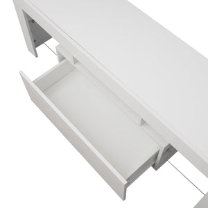 English Elm Entertainment Tv Stand with Led Ambient Lighting White Cabinet for Living Room W33115869