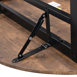 English Elm TOPMAX Modern 3-Piece Round Drop Leaf Dining Set with 2 Chairs, Space-Saving Rustic Brown Top WF290234AAB