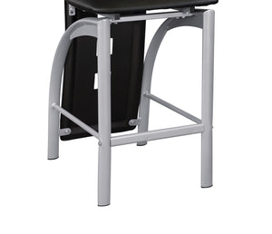 English Elm Set of 2 Sona Modern Counter Height Chairs with Silver Metal Legs and Cutaway Black Faux Leather Backrests B01143601