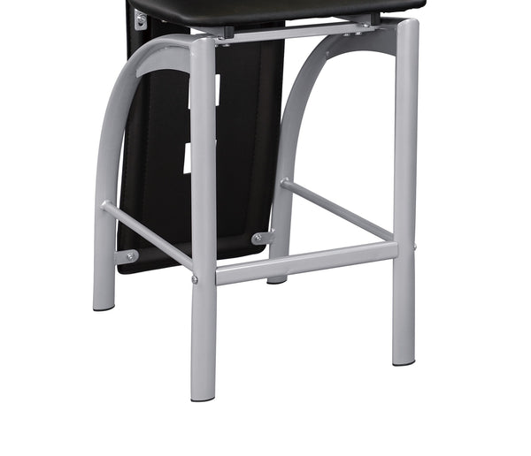 English Elm Set of 2 Sona Modern Counter Height Chairs with Silver Metal Legs and Cutaway Black Faux Leather Backrests B01143601