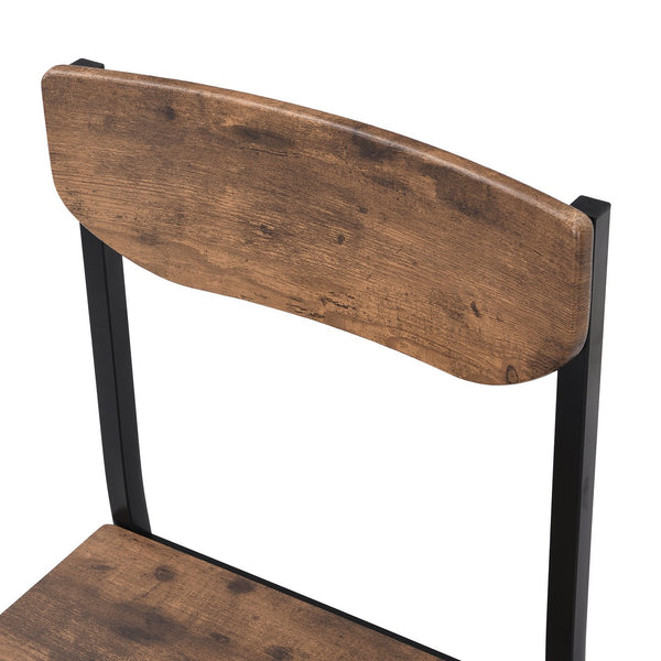 English Elm TOPMAX Modern 3-Piece Round Drop Leaf Dining Set with 2 Chairs, Space-Saving Rustic Brown Top WF290234AAB