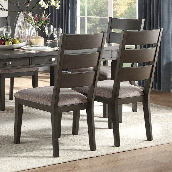 English Elm Transitional Ash Veneer Dining Side Chairs Set of 2 Padded Polyester Seat Casual Neutral B01143653