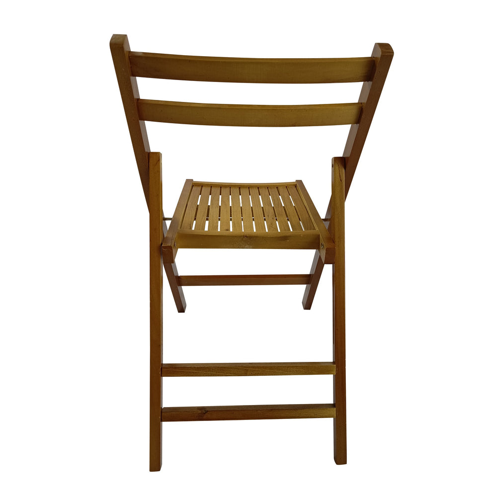 English Elm Furniture Slatted Wood Folding Special Event Chair - Solid Wood, Space-Saving, Portable, Durable Seating (98) Teak W49539775