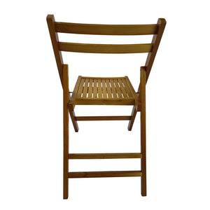 English Elm Furniture Slatted Wood Folding Special Event Chair - Solid Wood, Space-Saving, Portable, Durable Seating (98) Teak W49539775