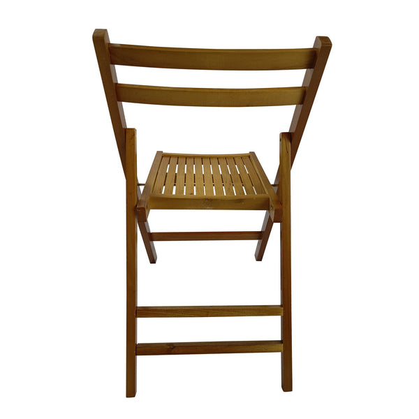 English Elm Furniture Slatted Wood Folding Special Event Chair - Solid Wood, Space-Saving, Portable, Durable Seating (98) Teak W49539775
