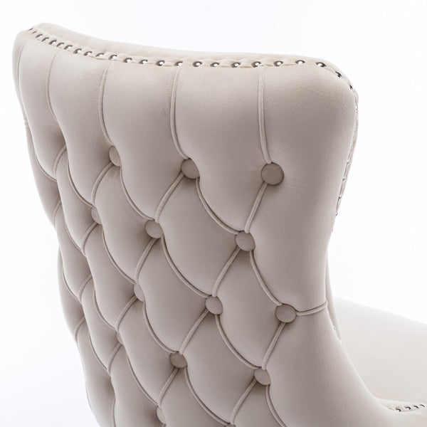 English Elm A&a Furniture Velvet Wingback Dining Chairs Nailhead Trim Solid Wood Legs Set 2 W114351687