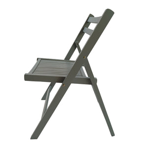 English Elm Furniture Slatted Wood Folding Special Event Chair Set of 4 Gray — Lightweight, Durable, Space-Saving Seating W49539765