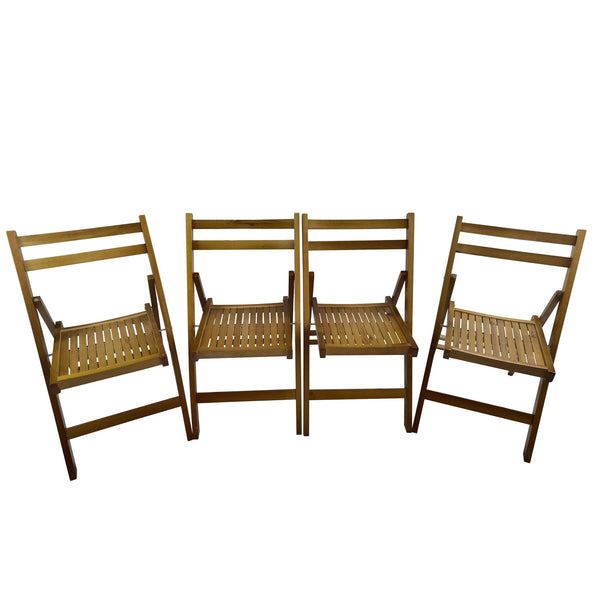 English Elm Furniture Slatted Wood Folding Special Event Chair - Solid Wood, Space-Saving, Portable, Durable Seating (98) Teak W49539775