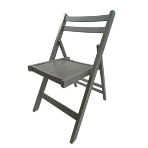 English Elm Furniture Slatted Wood Folding Special Event Chair Set of 4 Gray — Lightweight, Durable, Space-Saving Seating W49539765