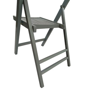 English Elm Furniture Slatted Wood Folding Special Event Chair Set of 4 Gray — Lightweight, Durable, Space-Saving Seating W49539765
