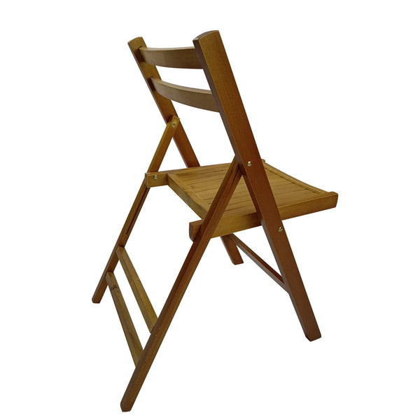 English Elm Furniture Slatted Wood Folding Special Event Chair - Solid Wood, Space-Saving, Portable, Durable Seating (98) Teak W49539775