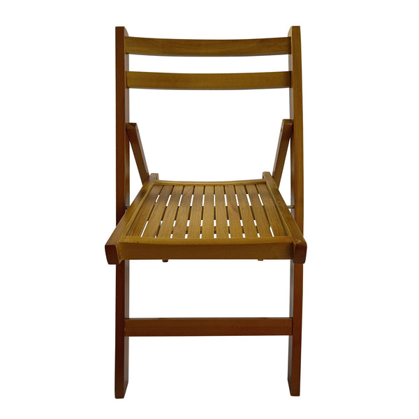 English Elm Furniture Slatted Wood Folding Special Event Chair - Solid Wood, Space-Saving, Portable, Durable Seating (98) Teak W49539775