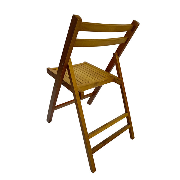 English Elm Furniture Slatted Wood Folding Special Event Chair - Solid Wood, Space-Saving, Portable, Durable Seating (98) Teak W49539775