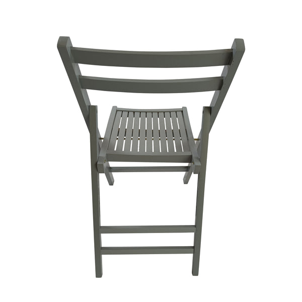 English Elm Furniture Slatted Wood Folding Special Event Chair Set of 4 Gray — Lightweight, Durable, Space-Saving Seating W49539765