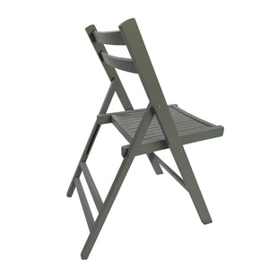 English Elm Furniture Slatted Wood Folding Special Event Chair Set of 4 Gray — Lightweight, Durable, Space-Saving Seating W49539765