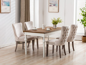 English Elm A&a Furniture Velvet Wingback Dining Chairs Nailhead Trim Solid Wood Legs Set 2 W114351687