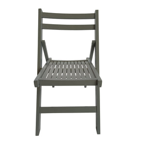 English Elm Furniture Slatted Wood Folding Special Event Chair Set of 4 Gray — Lightweight, Durable, Space-Saving Seating W49539765