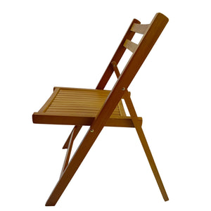 English Elm Furniture Slatted Wood Folding Special Event Chair - Solid Wood, Space-Saving, Portable, Durable Seating (98) Teak W49539775