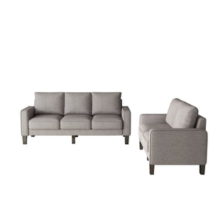 Hearth and Haven Chase 2-Piece Living Room Set with Loveseat, Sofa and Removable Storage, Light Grey W1097S00016