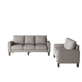 Chase 2-Piece Living Room Set with Loveseat, Sofa and Removable Storage, Light Grey