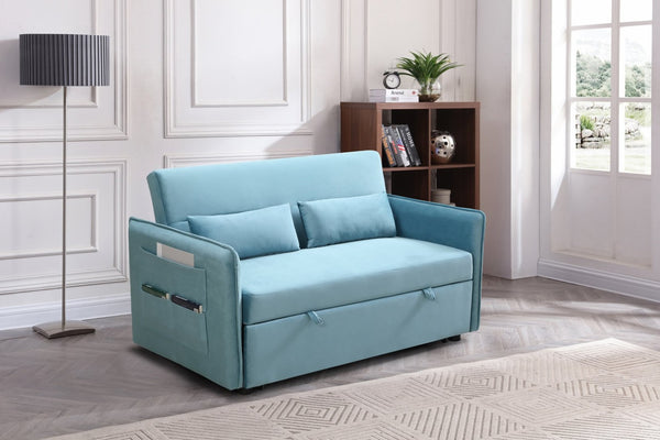 English Elm Mega Velvet Convertible Sleeper Chair Adjustable Lounge Sofa Bed with Storage Pockets W97543708