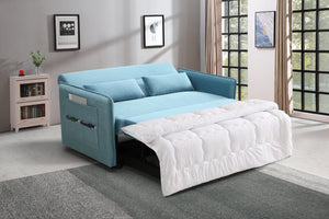 English Elm Mega Velvet Convertible Sleeper Chair Adjustable Lounge Sofa Bed with Storage Pockets W97543708
