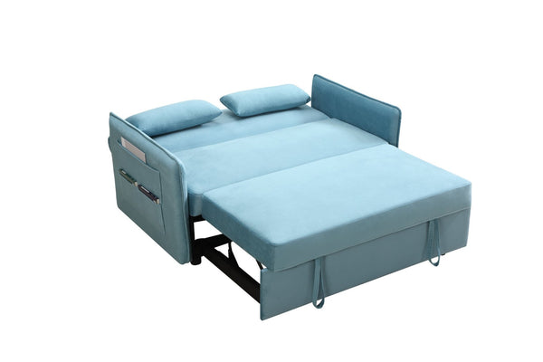 English Elm Mega Velvet Convertible Sleeper Chair Adjustable Lounge Sofa Bed with Storage Pockets W97543708